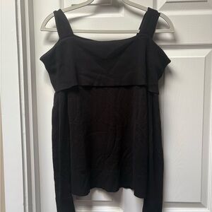 Cable & Gauge Black Off-the-Shoulder Sweater